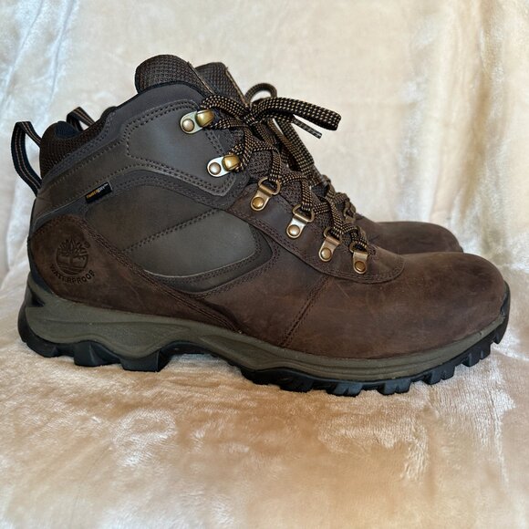Timberland Mt Maddsen Men's Wide Waterproof Mid Hiking Boots Dark Brown Mens 13W - Picture 2 of 15